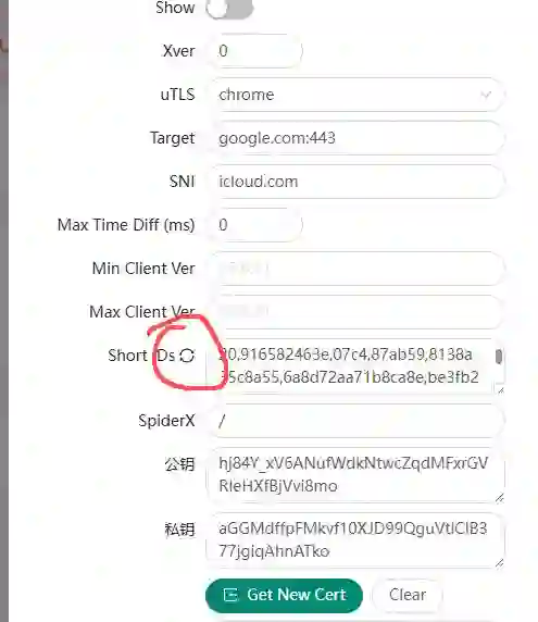 Short IDs刷新后即可解决V2rayn使用时间久了出现-1情况 Short IDs刷新后即可解决V2rayn使用时间久了出现-1情况