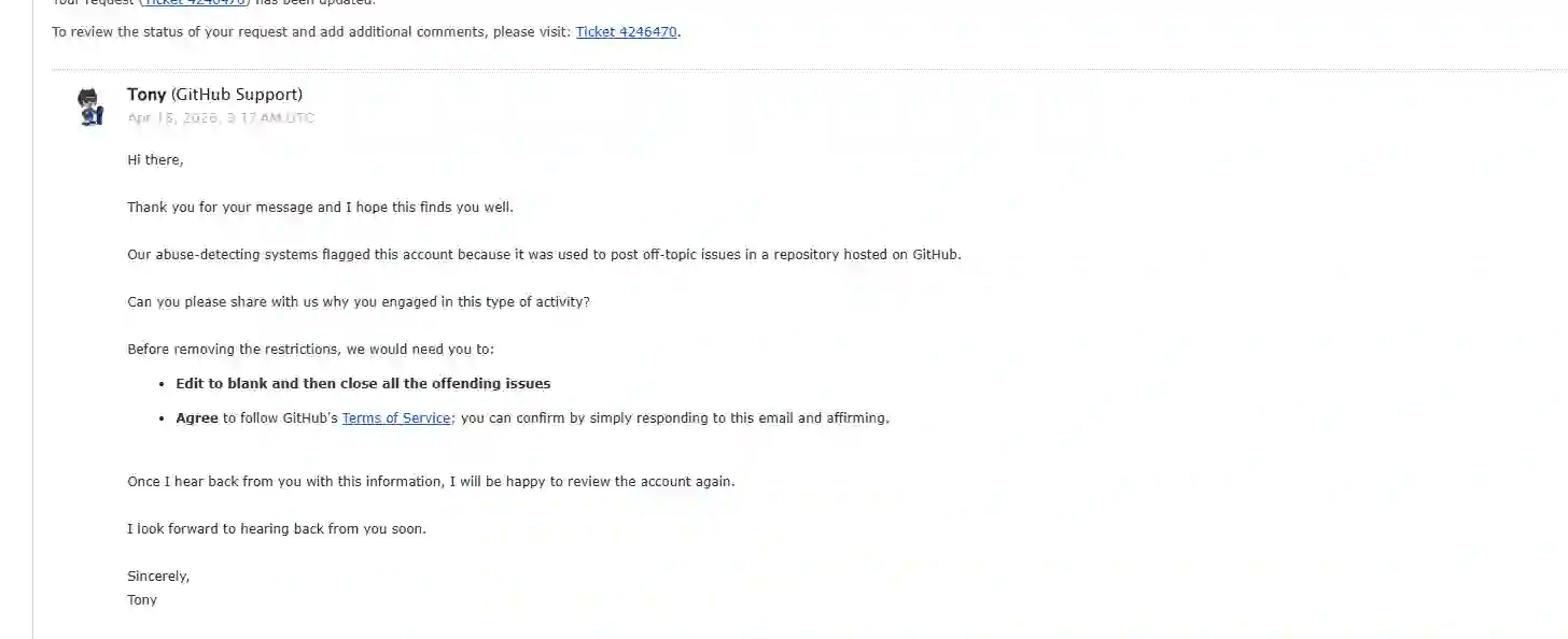 收到support@github.com回复 收到support@github.com回复